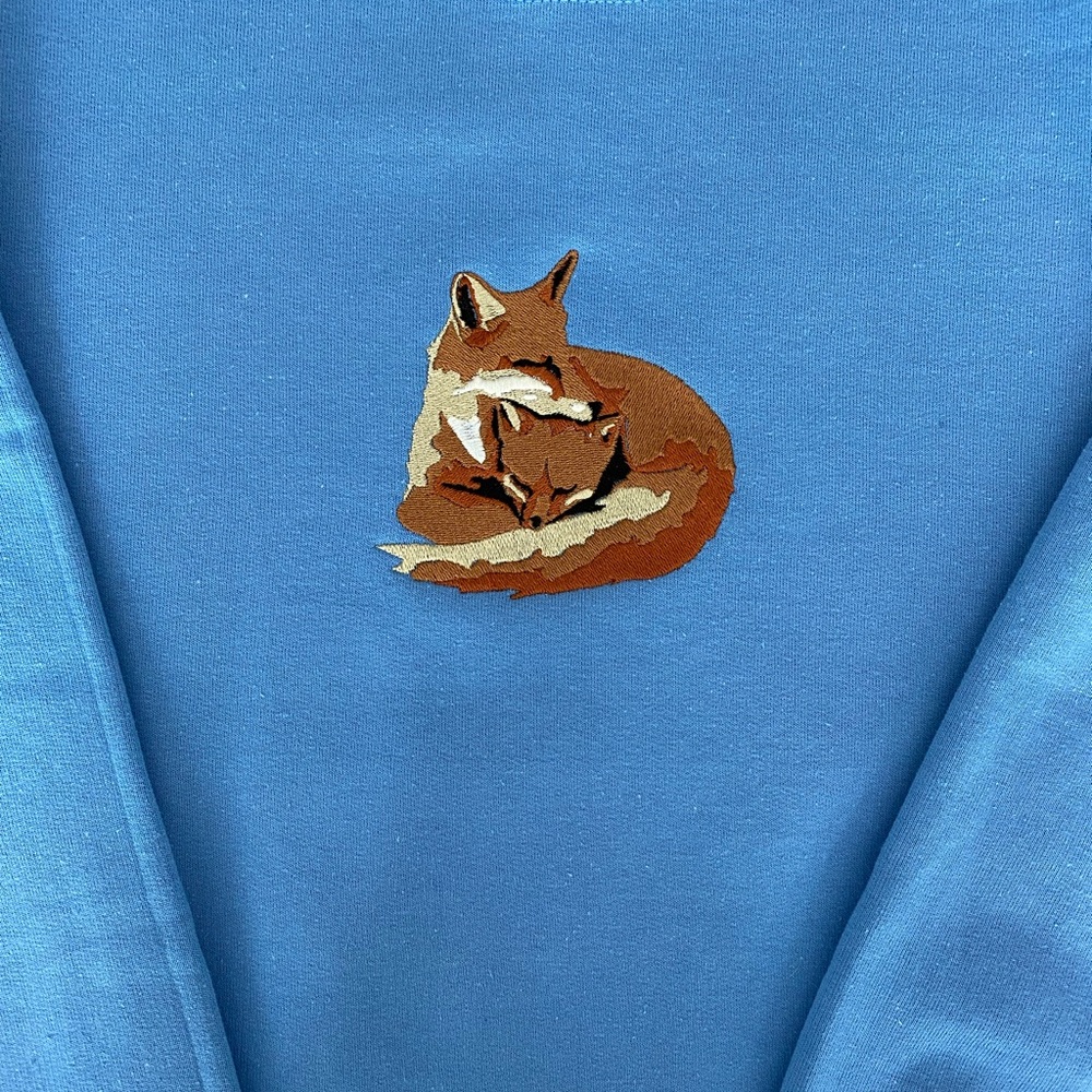 Mama and Baby Fox Embroidered Sweatshirt - Picture 2 of 3